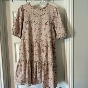 Blu Pepper Floral Tan Mini Dress